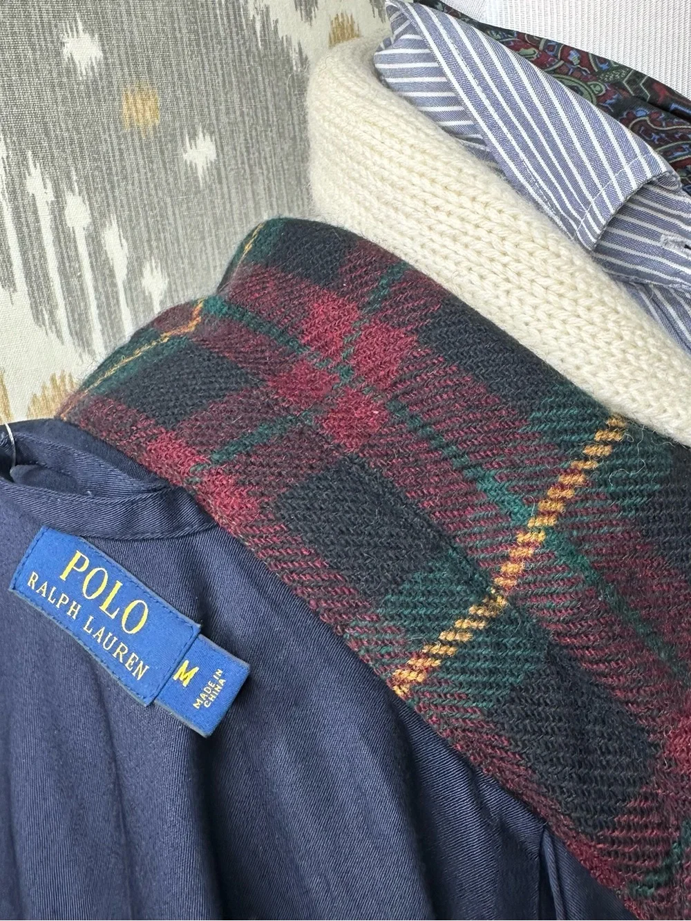 Polo Ralph Lauren Tartan Plaid Brushed Wool Alpaca Twill Sporting Jacket